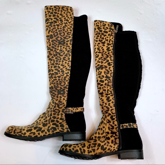 animal print high boots